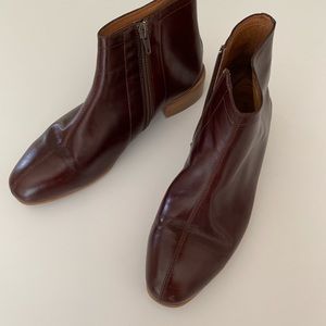 Jeffrey Campbell oxblood ankle boot w block heel